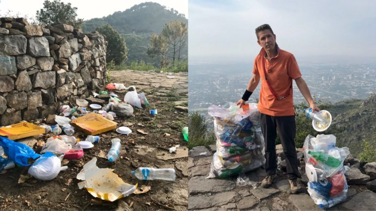 British High Commissioner to Pakistan seen picking up litter from Margalla Hills