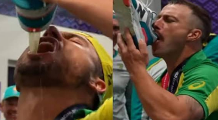 “Thankfully We Are Muslims”, Pakistani Netizens React To Disgusting Celebration Of Australian Cricket Team Drinking Bear From Shoe